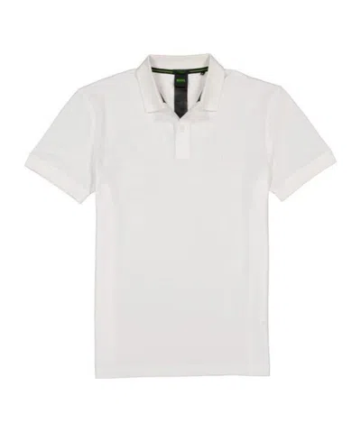 Hugo Boss Logo Pattern Polo Shirt In White