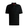 Hugo Boss Logo-pattern Polo Shirt With Contrast Placket In Black