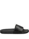 Hugo Boss Logo-pattern Slides In Black