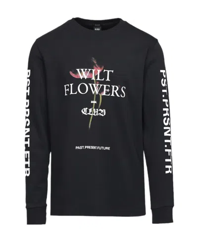 Hugo Boss Logo Pattern T-shirt In Black