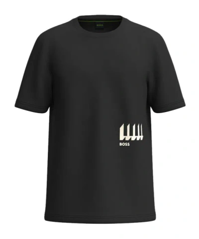 Hugo Boss Logo Pattern T-shirt In Black