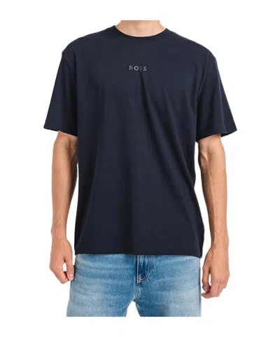 Hugo Boss Logo Pattern T-shirt In Black