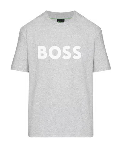 Hugo Boss Logo Pattern T-shirt In White