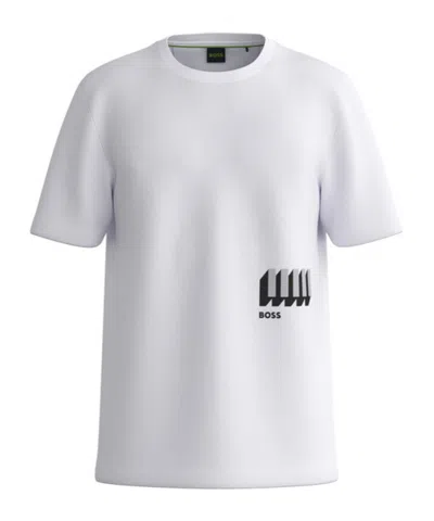 Hugo Boss Logo Pattern T-shirt In White
