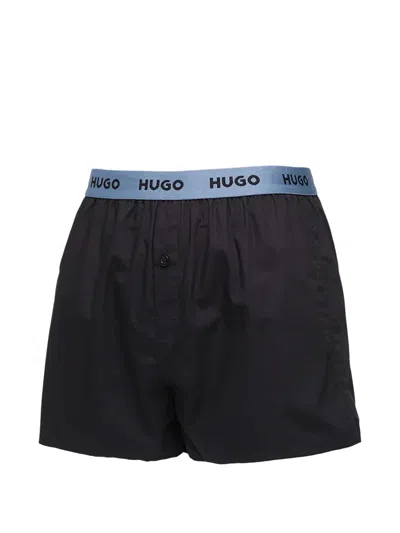 Hugo Boss Logo Patterned Boxer 3-pack In Blue