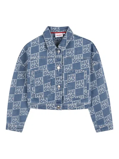 Hugo Boss Kids' Logo-patterned Jacket In Blue