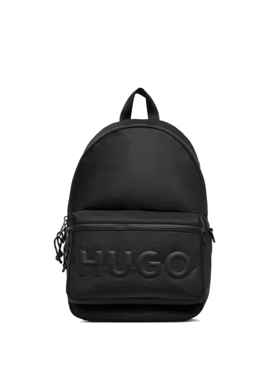 Hugo Boss Logo-plaque Backpack In Black