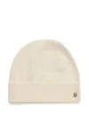 Hugo Boss Logo-plaque Beanie Hat In Neutrals