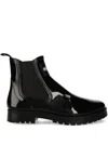 Hugo Boss Logo-plaque Boot In Black