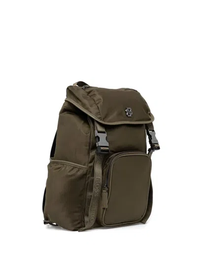 Hugo Boss Logo-plaque Buckle Backpack In Green