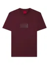 Hugo Boss Logo-plaque Cotton T-shirt In Burgundy