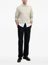 Hugo Boss Logo-plaque Crew-neck Sweatshirt In Neutral