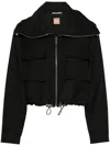 Hugo Boss Logo-plaque Cropped Jacket In Black