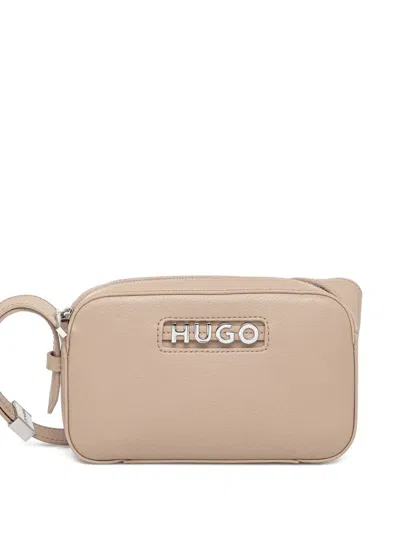 Hugo Boss Logo-plaque Cross Body Bag In Neutral
