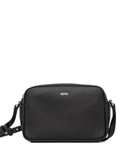 Hugo Boss Logo-plaque Crossbody Bag In Black