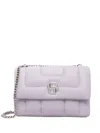 Hugo Boss Quilted Shoulder Bag With Double B Monogram Hardware In Purple
