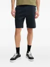 Hugo Boss Logo-plaque Drawstring Shorts In Blue