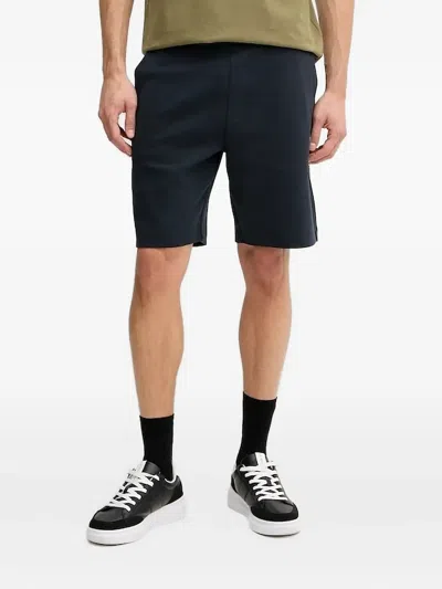 Hugo Boss Logo-plaque Drawstring Shorts In Blue