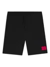 Hugo Boss Logo-plaque Drawstring Shorts In Black