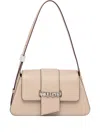 Hugo Boss Logo-plaque Flap Shoulder Bag In Neutral