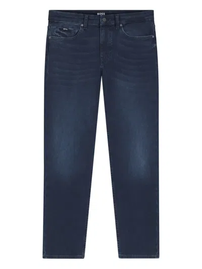 Hugo Boss Delaware Slim-fit Jeans In Blue Knitted Denim