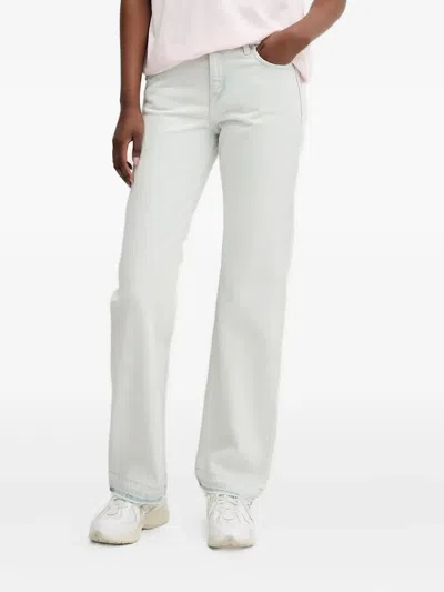Hugo Boss Logo-plaque Jeans In Gray