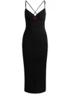 Hugo Boss Logo-plaque Jersey Midi Dress In Black