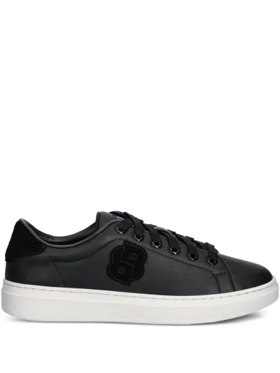 Hugo Boss Logo-plaque Lace-up Sneakers In Black