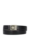 Hugo Boss Logo-plaque Leather Belt In Black