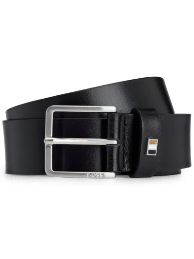 HUGO BOSS LOGO-PLAQUE LEATHER BELT