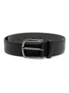 Hugo Boss Logo-plaque Leather Belt In Black