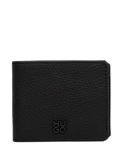Hugo Boss Logo-plaque Leather Cardholder In Black