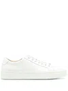 Hugo Boss Gary Tenn Mens Leather Low-top Trainers With Branded Lace Loop Nos In White