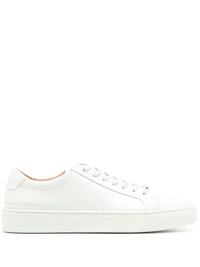 HUGO BOSS LOGO-PLAQUE LEATHER SNEAKERS