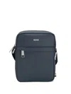 Hugo Boss Logo-plaque Message Bag In Blue