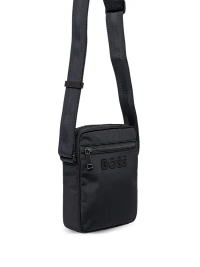 Hugo Boss Logo-plaque Messenger Bag In Black