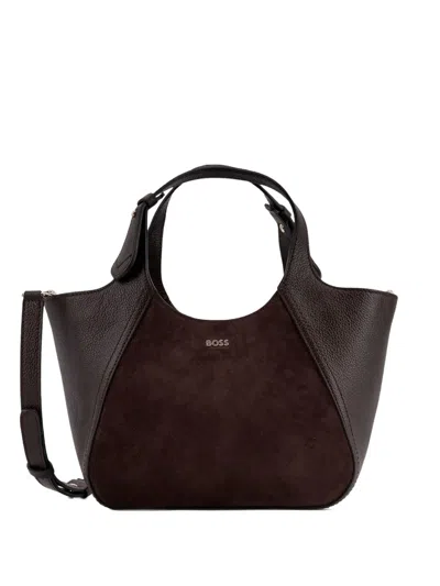 Hugo Boss Logo-plaque Panelled Tote Bag In Purple