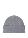 Hugo Boss Logo-plaque Ribbed Beanie Hat In Gray