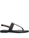 Hugo Boss Logo-plaque Sandals In Black