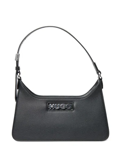 Hugo Boss Logo-plaque Shoulder Bag In Black