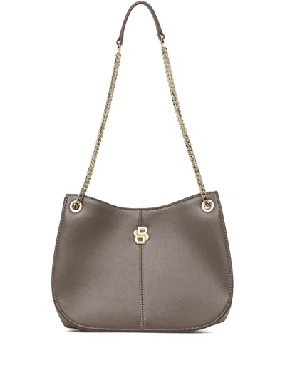 Hugo Boss Logo-plaque Shoulder Bag In Brown