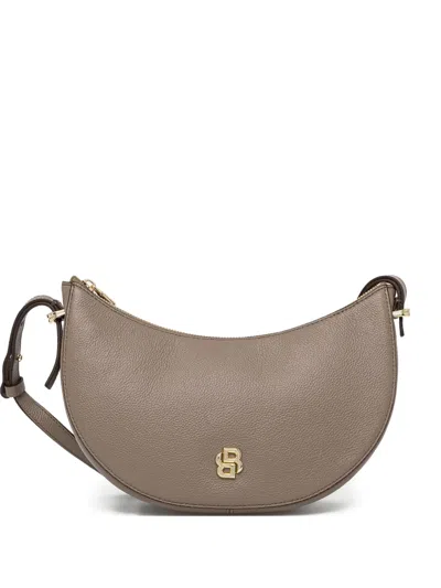 Hugo Boss Logo-plaque Shoulder Bag In Brown