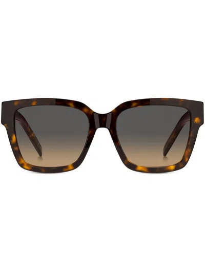 Hugo Boss Logo-plaque Sunglasses In Brown