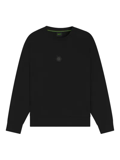 Hugo Boss Logo-plaque Sweatshirt In Black