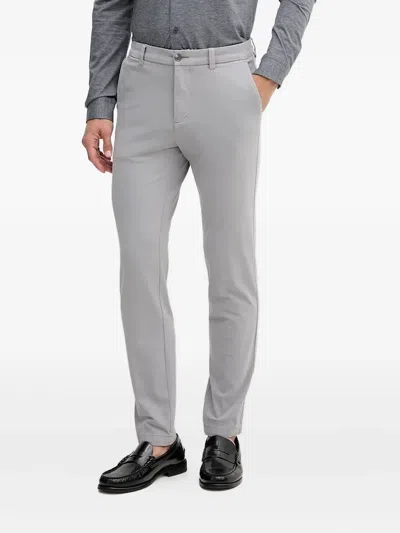 Hugo Boss Logo-plaque Trousers In Gray