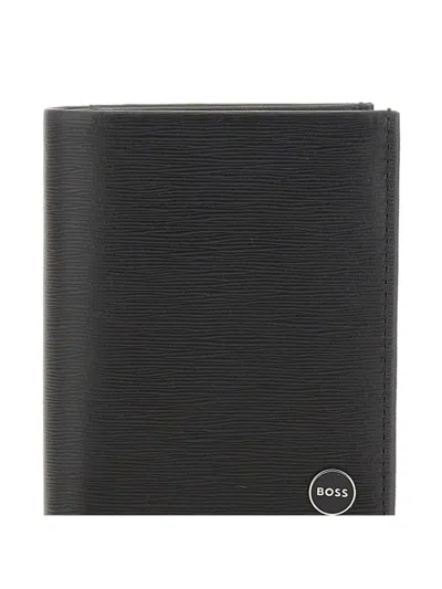 Hugo Boss Logo-plaque Wallet In Gold