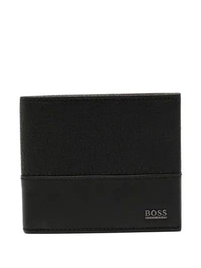 Hugo Boss Logo-plaque Wallet In Black