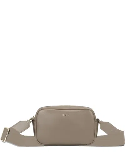 HUGO BOSS LOGO-PLAQUE ZIP SHOULDER BAG