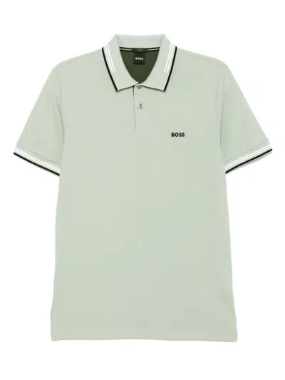Hugo Boss Paul Mens Short Sleeve Polo Shirt With Contrast Tipping Nos In White