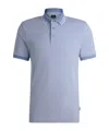 Hugo Boss Boss Prout Tipped Cotton Piqué Polo In Blue